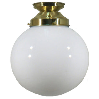 Lighting Inspirations Sphere 8'' Opal Gloss Batten Fix Polished Brass