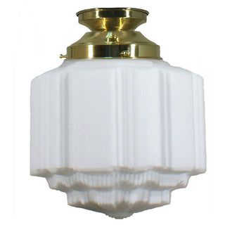 Lighting Inspirations St Kilda 8'' Opal Matte Batten Fix Polished Brass