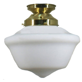 Lighting Inspirations Victorian Schoolhouse 9'' Opal Matte Batten Fix Polished Brass