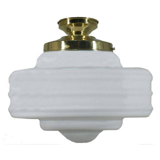 Lighting Inspirations Detroit 14'' Opal Matte Batten Fix Polished Brass
