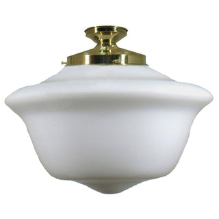 Lighting Inspirations Victorian Schoolhouse 16'' Opal Matte Batten Fix Polished Brass