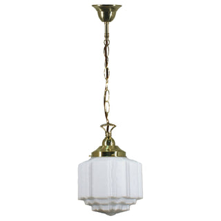 Lighting Inspirations St Kilda 8'' Opal Matte Single Chain Suspension Polished Brass