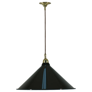 Lighting Inspirations Edwardian 390mm Black Shade On Cloth Cord Suspension Polished Brass