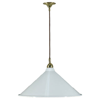Lighting Inspirations Edwardian 390mm White Cloth Cord Susp Polished Brass