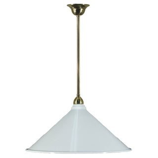 Lighting Inspirations Edwardian 390mm White Metal Shade On Rod Set 1/2'' x 1/2m Polished Brass