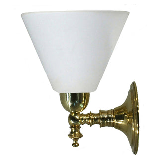 Lighting Inspirations Koscina Wall Light Polished Brass With Cono Opal Matte