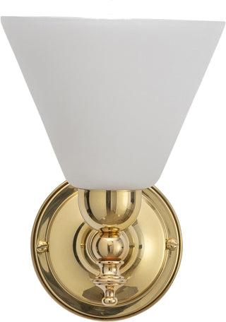 Lighting Inspirations Koscina Wall Light Polished Brass With Cono Opal Matte