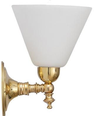 Lighting Inspirations Koscina Wall Light Polished Brass With Cono Opal Matte