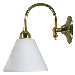 Lighting Inspirations Loxton Wall Light Polished Brass With Cono Opal Matt