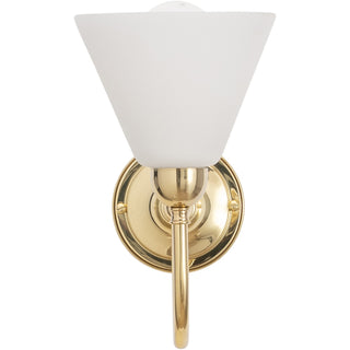 Lighting Inspirations Loxton Wall Light Polished Brass With Cono Opal Matt