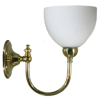 Lighting Inspirations Loxton Wall Light Polished Brass With Decatron Opal Matte