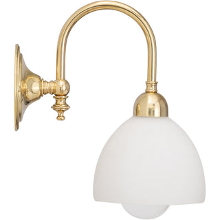Lighting Inspirations Loxton Wall Light Polished Brass With Decatron Opal Matte