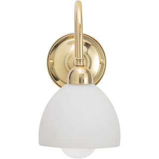Lighting Inspirations Loxton Wall Light Polished Brass With Decatron Opal Matte