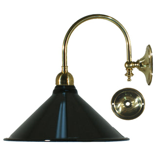 Lighting Inspirations Luke Wall Light Polished Brass with Edwardian 250mm Black Metal Shade