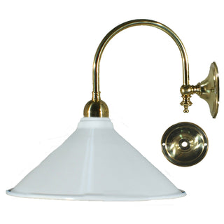 Lighting Inspirations Luke Wall Light Polished Brass with Edwardian 250mm White Metal Shade