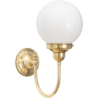 Lighting Inspirations Luke Wall Light Polished Brass With 6'' Opal Gloss Sphere