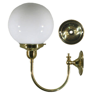 Lighting Inspirations Luke Wall Light Polished Brass With 6'' Opal Gloss Sphere