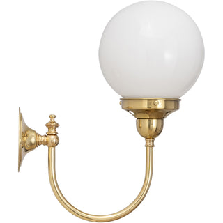 Lighting Inspirations Luke Wall Light Polished Brass With 6'' Opal Gloss Sphere