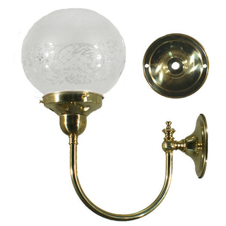 Lighting Inspirations Luke Wall Light Polished Brass with Sheffield 6'' Shade