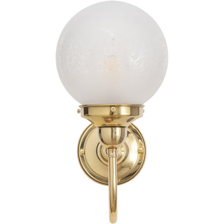 Lighting Inspirations Luke Wall Light Polished Brass with Sheffield 6'' Shade
