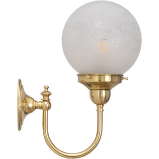 Lighting Inspirations Luke Wall Light Polished Brass with Sheffield 6'' Shade