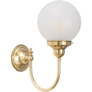 Lighting Inspirations Luke Wall Light Polished Brass with Sheffield 6'' Shade