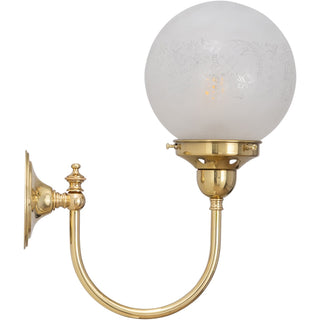 Lighting Inspirations Luke Wall Light Polished Brass with Sheffield 6'' Shade