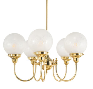 Lighting Inspirations Luke 5 Light Pendant Polished Brass with Sheffield 6''