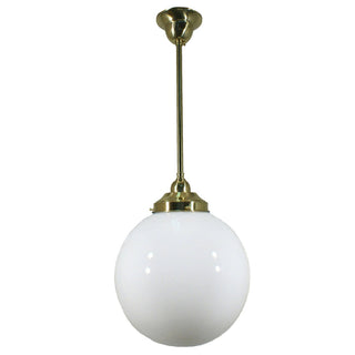 Lighting Inspirations Sphere 10'' Opal Gloss On Rod Set 1/2'' x 1/2m Polished Brass