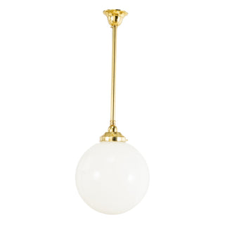 Lighting Inspirations Sphere 10'' Opal Gloss On Rod Set 1/2'' x 1/2m Polished Brass