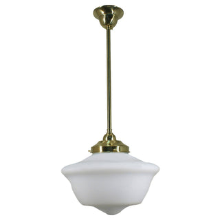 Lighting Inspirations Victorian Schoolhouse 12'' Opal Matte On Rod Set 1/2'' x 1/2m Polished Brass