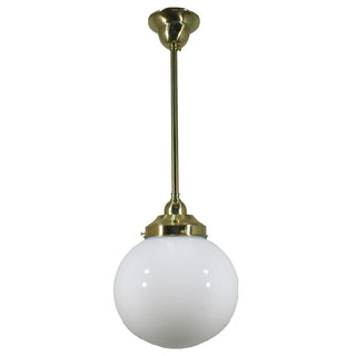 Lighting Inspirations Sphere 8'' Opal Gloss On Rod Set 1/2'' x 1/2m Polished Brass