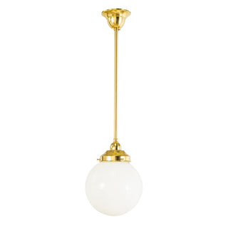 Lighting Inspirations Sphere 8'' Opal Gloss On Rod Set 1/2'' x 1/2m Polished Brass