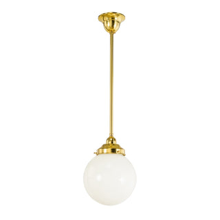 Lighting Inspirations Sphere 8'' Opal Gloss On Rod Set 1/2'' x 1/2m Polished Brass