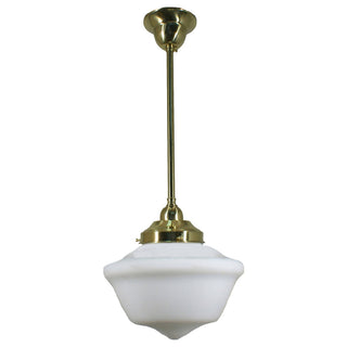 Lighting Inspirations Victorian Schoolhouse 9'' Opal Matte On Rod Set 1/2'' x 1/2m Polished Brass