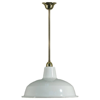 Lighting Inspirations Warehouse 300mm White Metal Shade On Rod Set 1/2'' x 1/2m Polished Brass