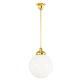 Lighting Inspirations Sphere 12'' Opal Gloss On Rod Set 3/4'' x 1/2m Polished Brass