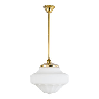 Lighting Inspirations Derby 13'' Opal Matte On Rod Set 3/4'' x 1/2m Polished Brass