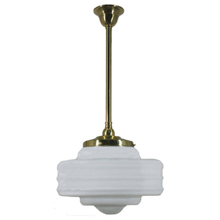 Lighting Inspirations Detroit Large Opal Matte On Rod Set 3/4'' 1/2Mt Polished Brass