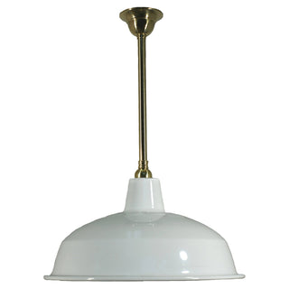 Lighting Inspirations Warehouse 420mm White Metal Shade On Rod Set 3/4'' x 1/2m Polished Brass