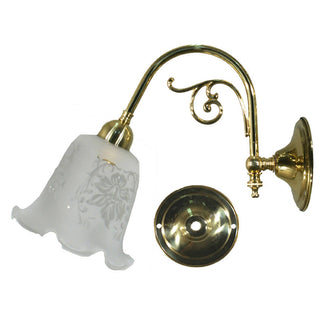 Lighting Inspirations Victoriana Wall Light Polished Brass With 5008 29mm Frost Etch Shade