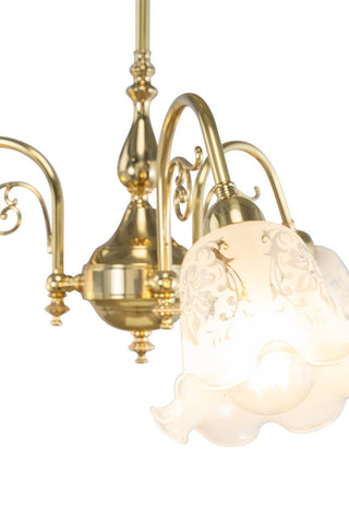 Lighting Inspirations Victoriana 3 Light Pendant Polished Brass With 5008 29mm Frost Etched Shades