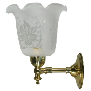 Lighting Inspirations Waubra Wall Light Polished Brass With 5008 29mm Frost Etched