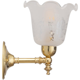 Lighting Inspirations Waubra Wall Light Polished Brass With 5008 29mm Frost Etched