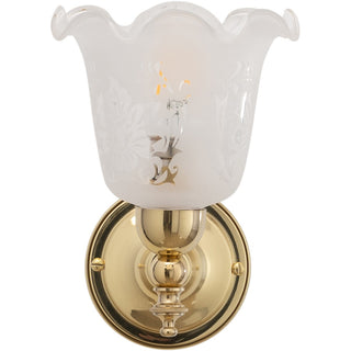 Lighting Inspirations Waubra Wall Light Polished Brass With 5008 29mm Frost Etched