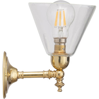 Lighting Inspirations Waubra Wall Light Polished Brass with Cono Clear