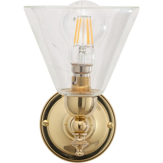 Lighting Inspirations Waubra Wall Light Polished Brass with Cono Clear