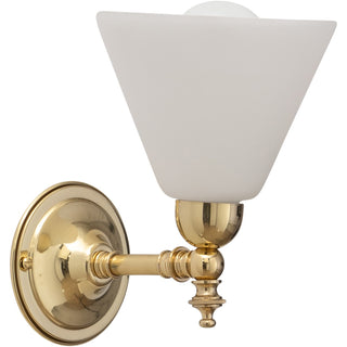 Lighting Inspirations Waubra Wall Light Polished Brass With Cono Opal Matte
