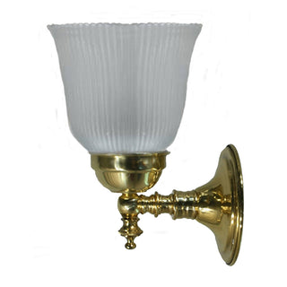 Lighting Inspirations Kline Wall Light Polished Brass With Zipper 23 Frost Shade