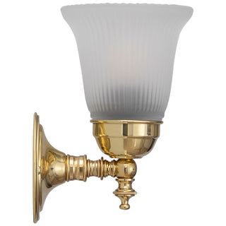 Lighting Inspirations Kline Wall Light Polished Brass With Zipper 23 Frost Shade